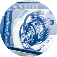3D‑CAD‑Visualisierung einer industriellen mechanischen Baugruppe auf einem Computerbildschirm.