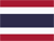 lagge von Thailand mit fünf horizontalen Streifen in Rot, Weiß, Blau, Weiß und Rot, der blaue Mittelstreifen ist doppelt so breit wie die anderen.