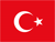 Flagge der Türkei mit rotem Hintergrund, weißem Halbmond und Stern.
